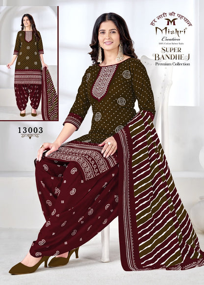 Super Bandhej Vol 13 Mishri Cotton Dress Material Wholesale Price
