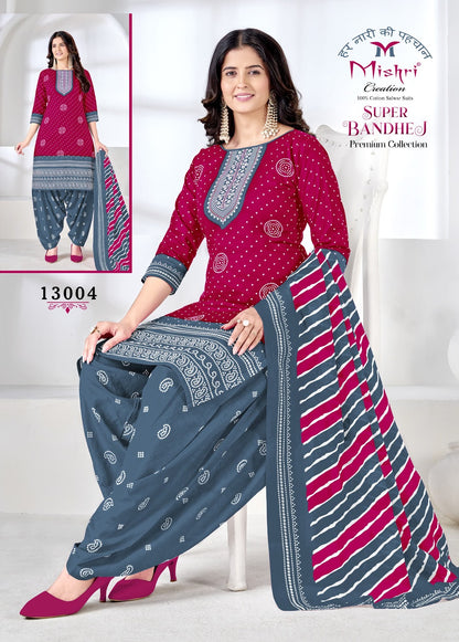 Super Bandhej Vol 13 Mishri Cotton Dress Material Wholesale Price