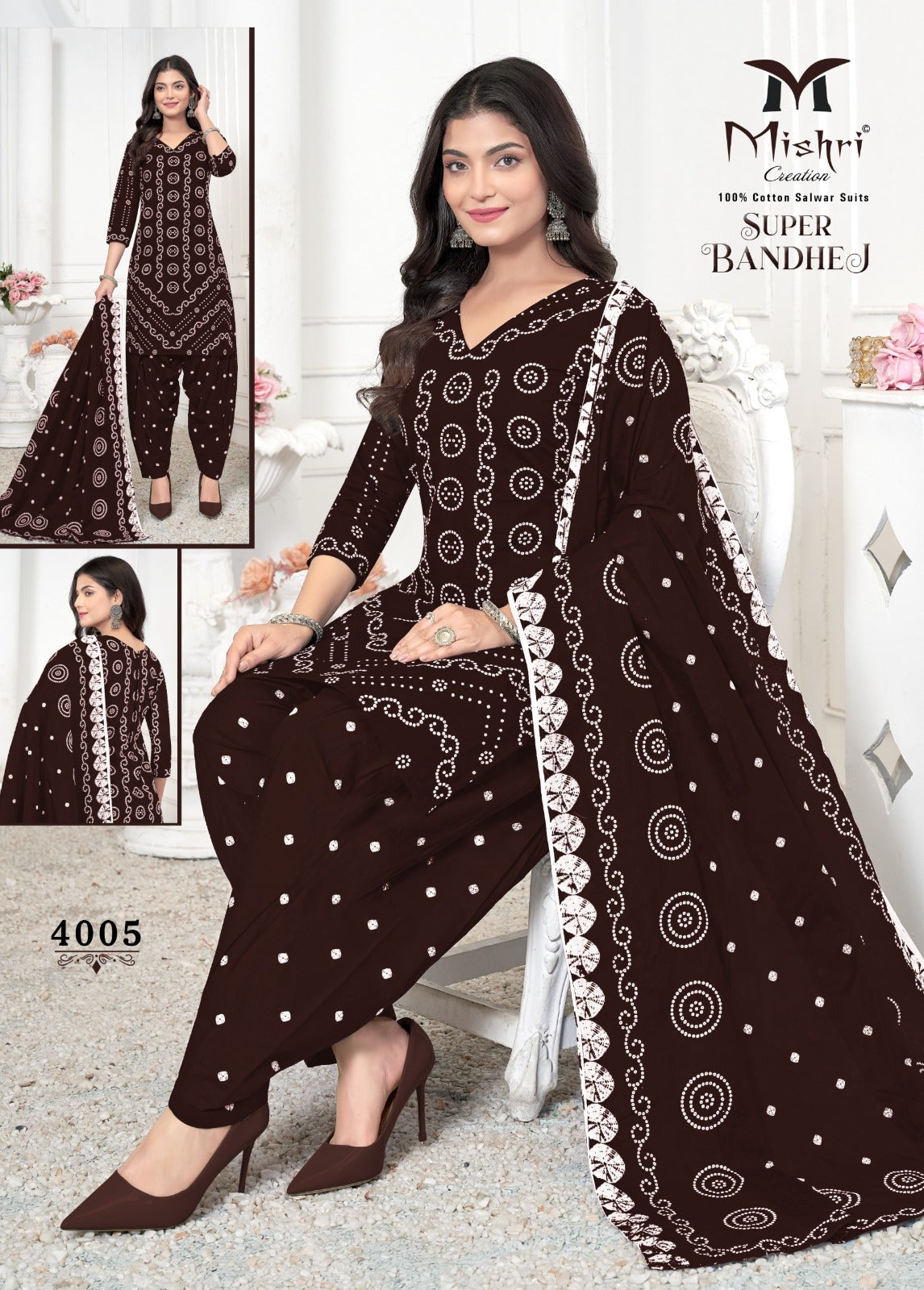 Super Bandhej Vol 4 Mishri Cotton Dress Material Supplier India