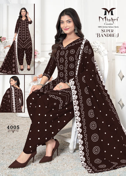 Super Bandhej Vol 4 Mishri Cotton Dress Material Supplier India
