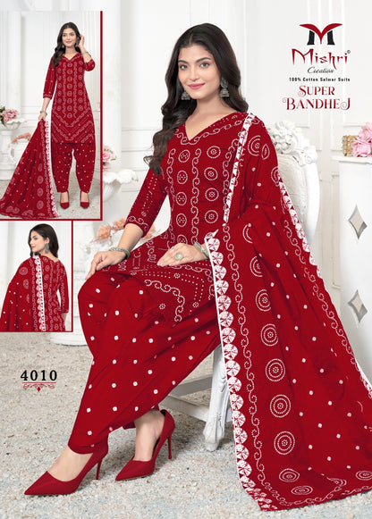 Super Bandhej Vol 4 Mishri Cotton Dress Material Supplier India