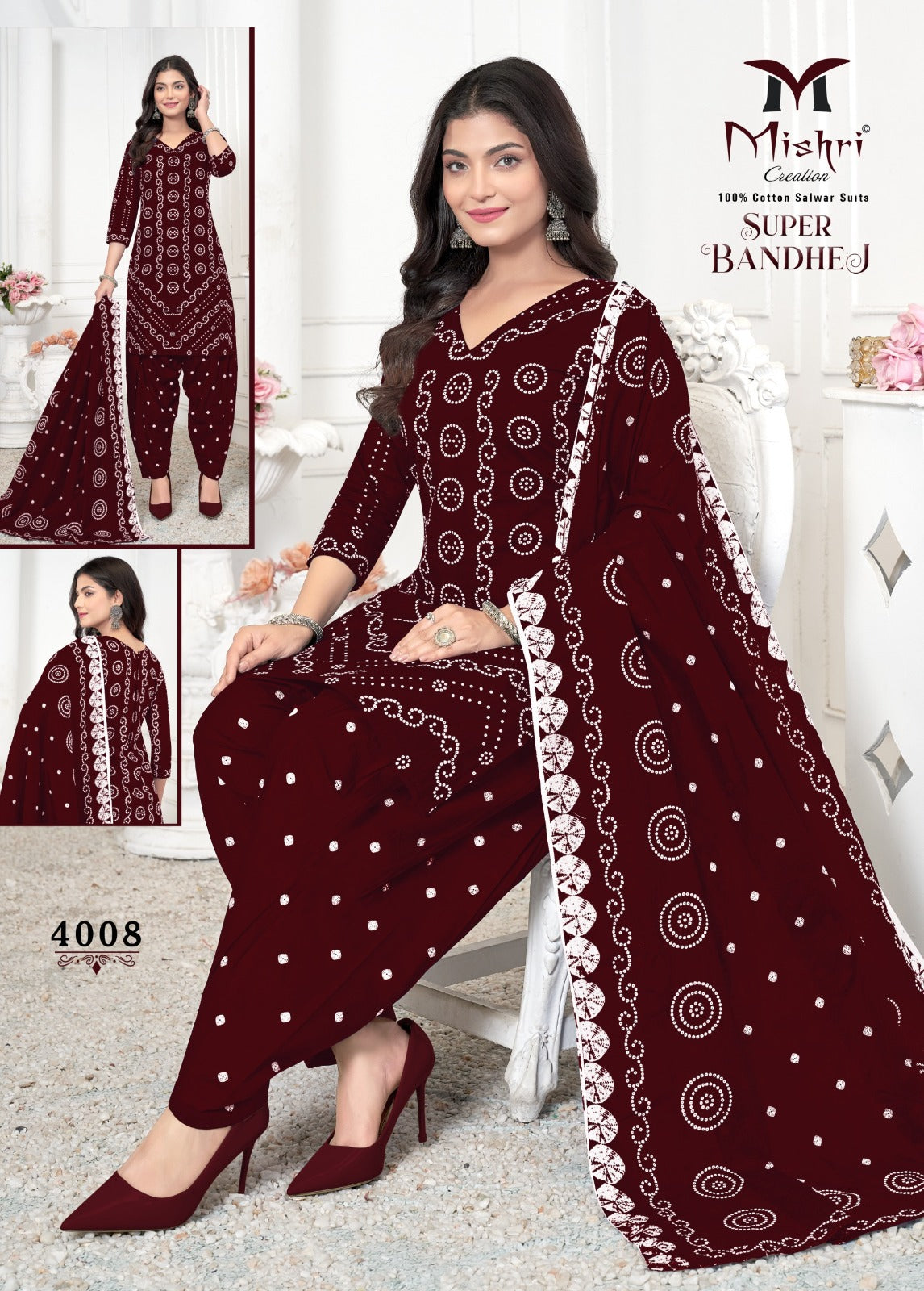 Super Bandhej Vol 4 Mishri Cotton Dress Material Supplier India