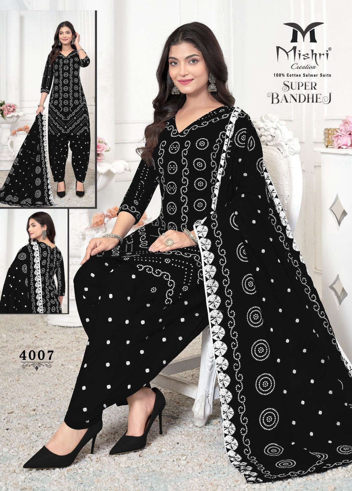 Super Bandhej Vol 4 Mishri Cotton Dress Material Supplier India