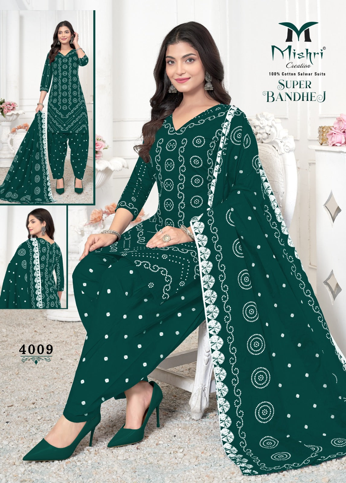 Super Bandhej Vol 4 Mishri Cotton Dress Material Supplier India