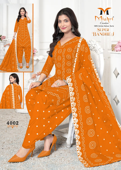 Super Bandhej Vol 4 Mishri Cotton Dress Material Supplier India