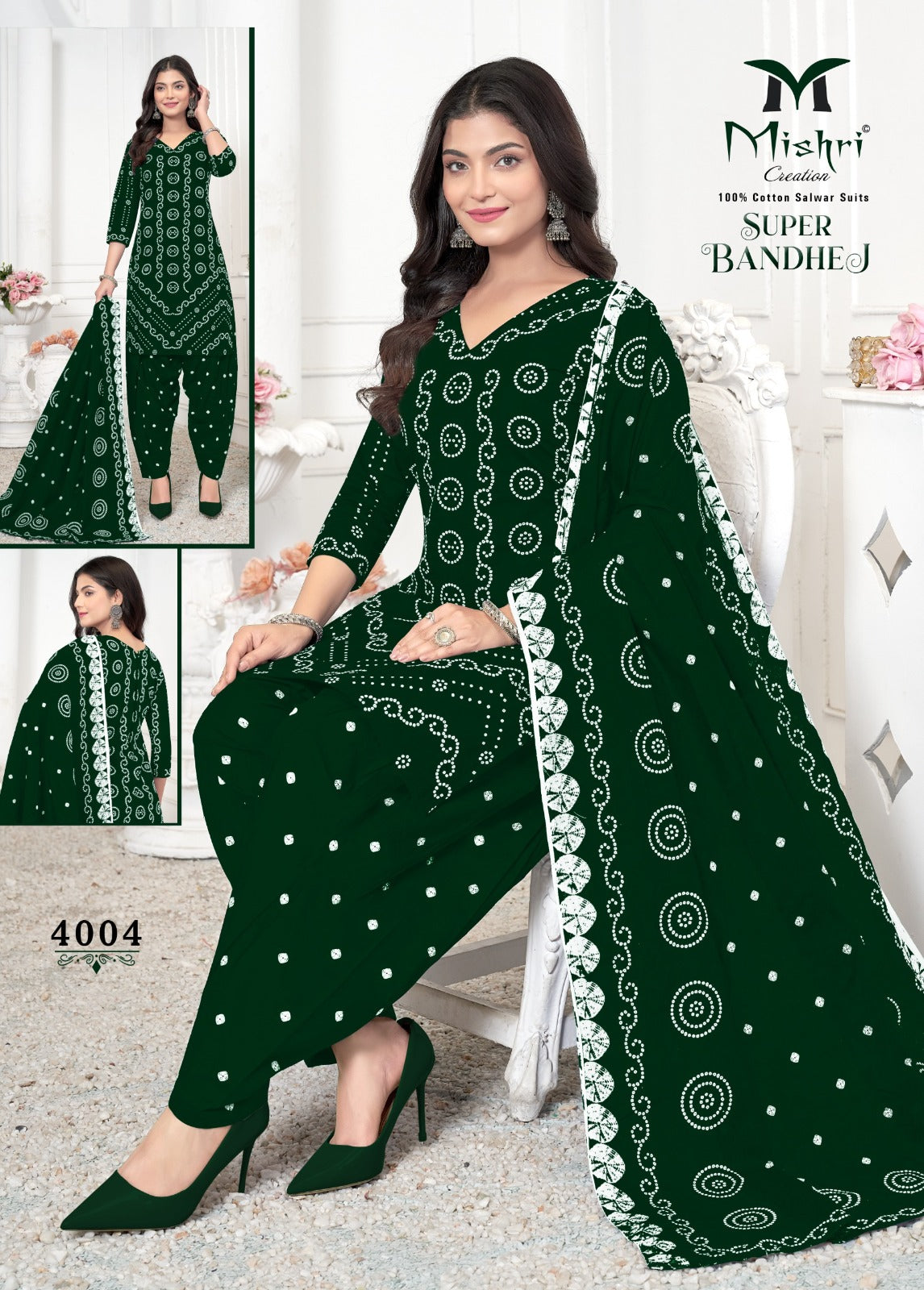 Super Bandhej Vol 4 Mishri Cotton Dress Material Supplier India
