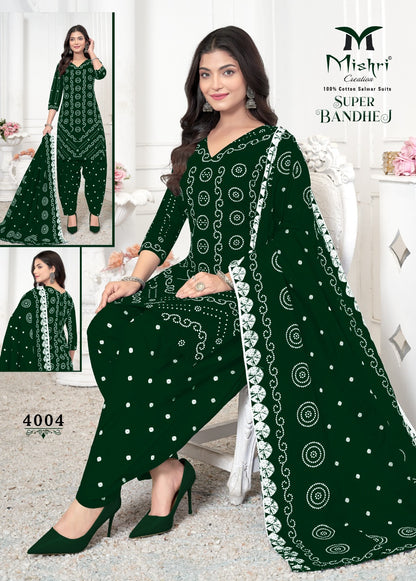 Super Bandhej Vol 4 Mishri Cotton Dress Material Supplier India
