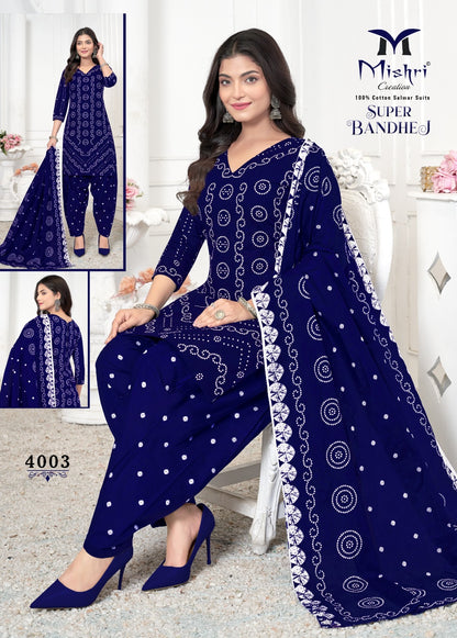 Super Bandhej Vol 4 Mishri Cotton Dress Material Supplier India