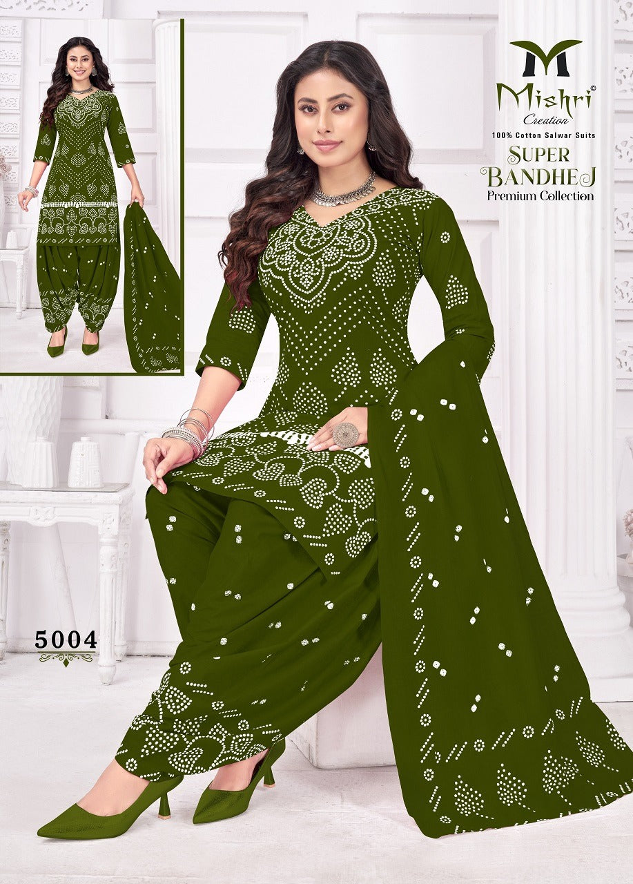 Super Bandhej Vol 5 Mishri Cotton Dress Material Wholesaler  Kavya Style  Plus