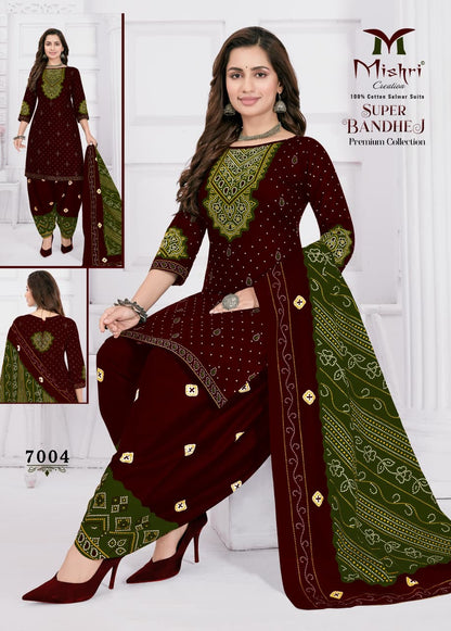 Super Bandhej Vol 7 Mishri Cotton Dress Material Wholesaler Gujarat