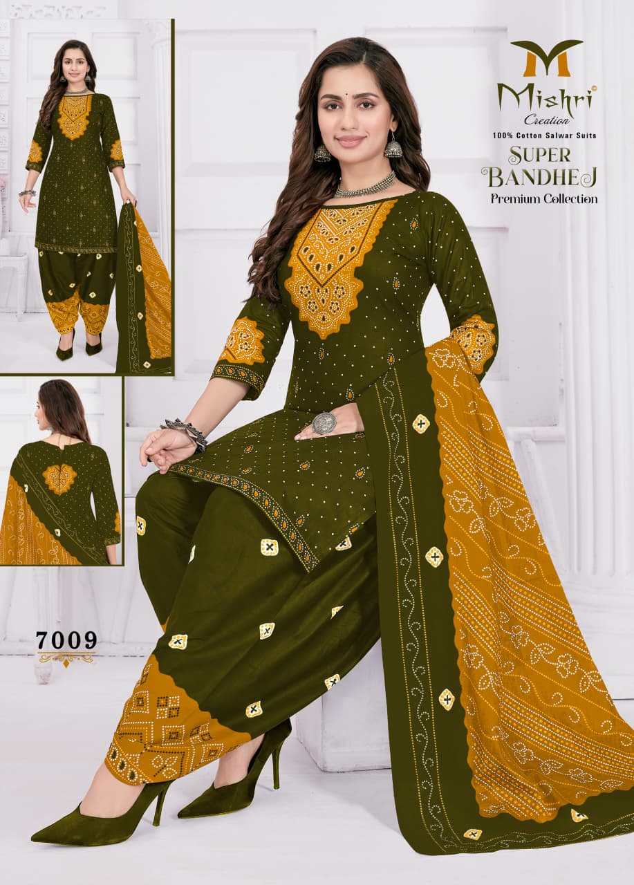Super Bandhej Vol 7 Mishri Cotton Dress Material Wholesaler Gujarat