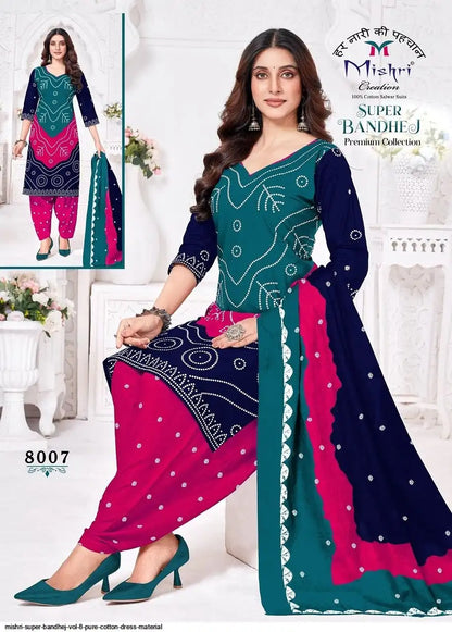 Super Bandhej Vol 8 Mishri Cotton Dress Material Exporter Gujarat