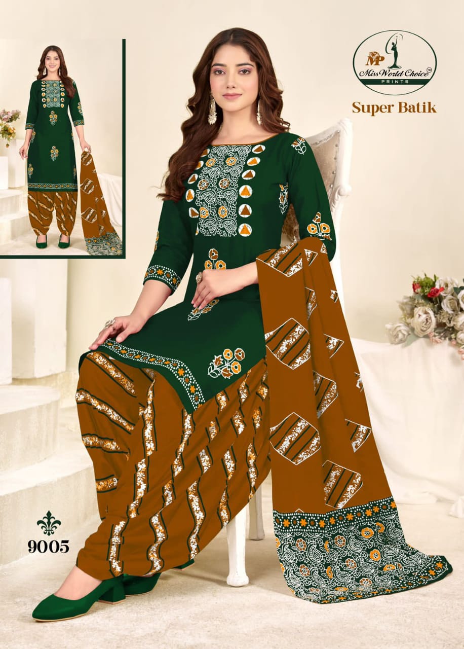 Super Batik Vol 9 Miss World Choice Cotton Dress Material Exporter India