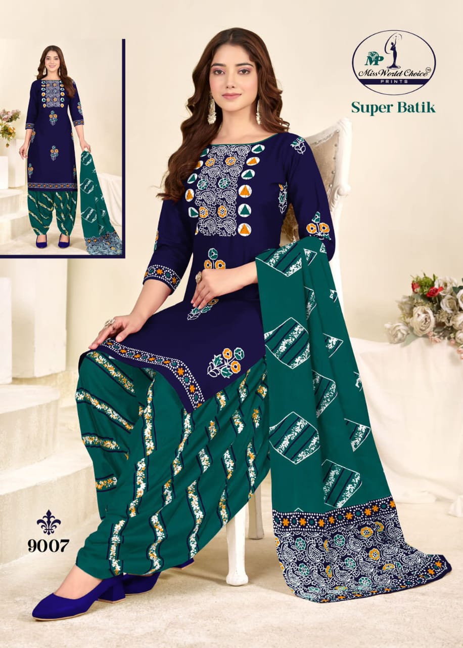 Super Batik Vol 9 Miss World Choice Cotton Dress Material Exporter India