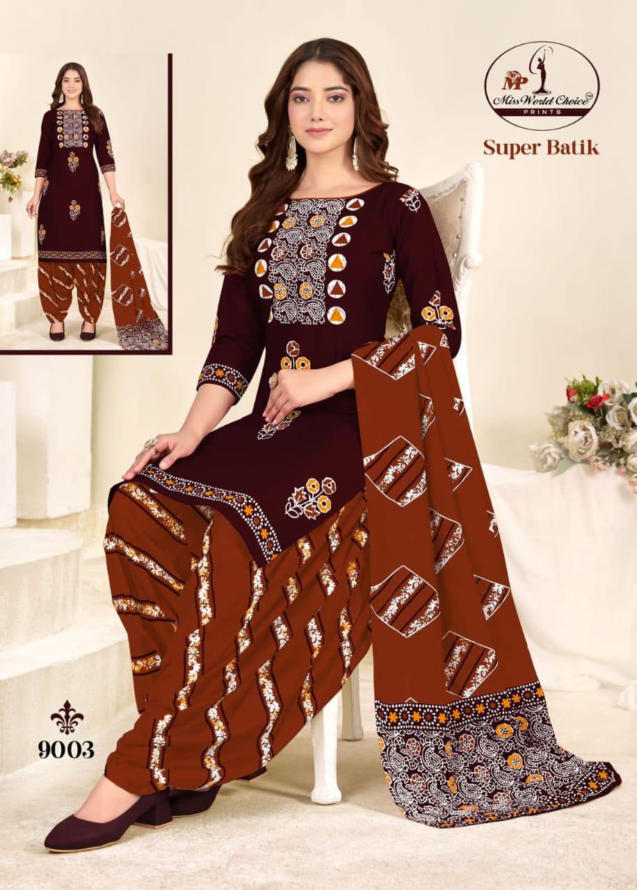Super Batik Vol 9 Miss World Choice Cotton Dress Material Exporter India