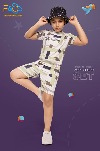 Super Duper Cool F&O Rib Boys Shorts Set Wholesale