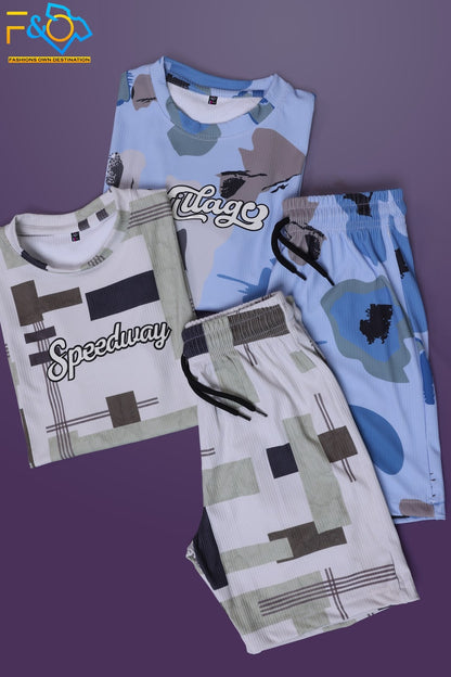 Super Duper Cool F&O Rib Boys Shorts Set Wholesale