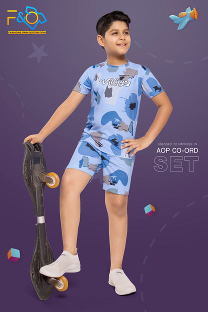Super Duper Cool F&O Rib Boys Shorts Set Wholesale