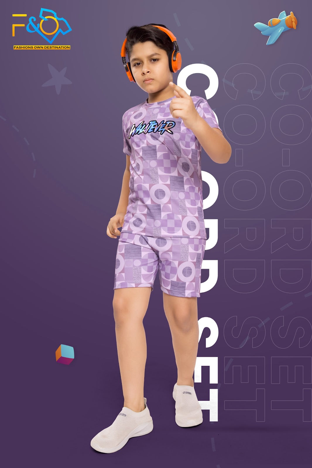 Super Duper Cool F&O Rib Boys Shorts Set Wholesale