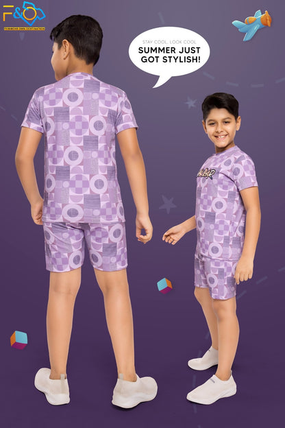 Super Duper Cool F&O Rib Boys Shorts Set Wholesale