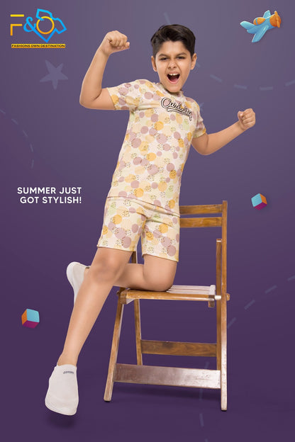 Super Duper Cool F&O Rib Boys Shorts Set Wholesale