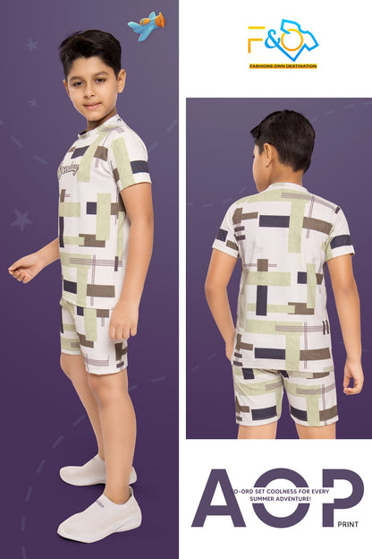 Super Duper Cool F&O Rib Boys Shorts Set Wholesale