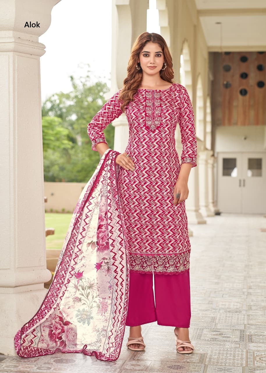 Super Girl Edition 4 Alok Zam Cotton Karachi Salwar Suits Wholesale