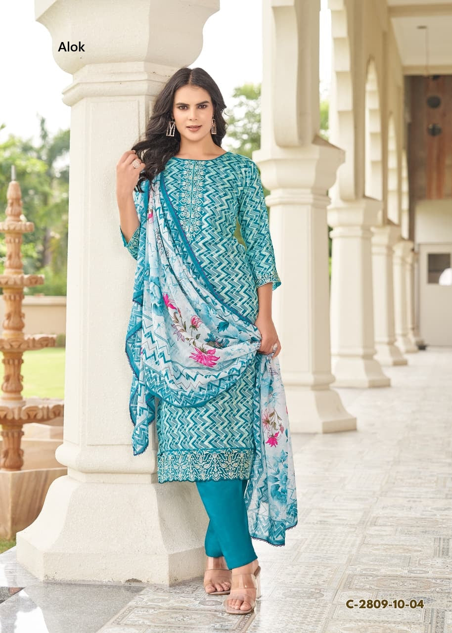 Super Girl Edition 4 Alok Zam Cotton Karachi Salwar Suits Wholesale