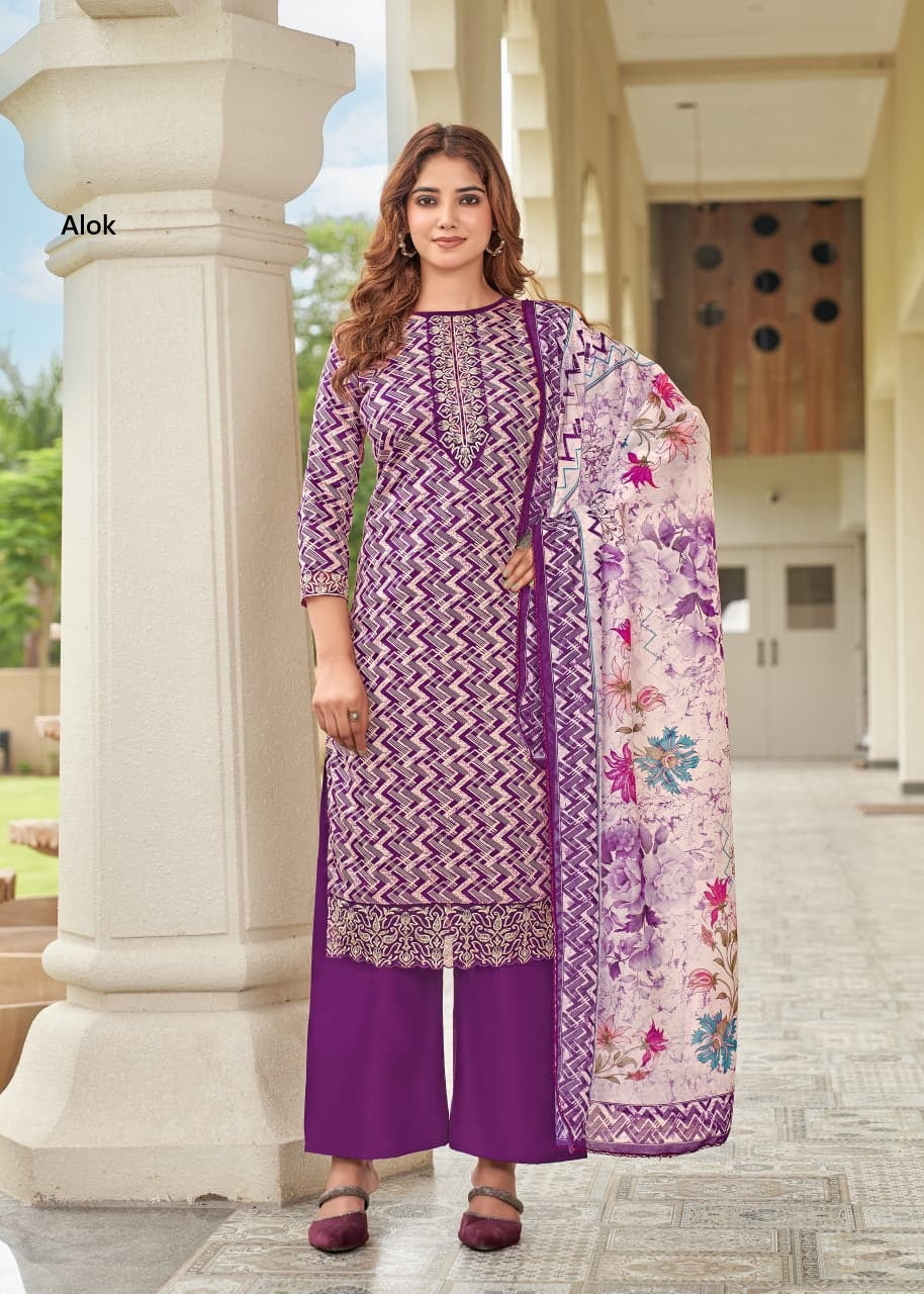 Super Girl Edition 4 Alok Zam Cotton Karachi Salwar Suits Wholesale