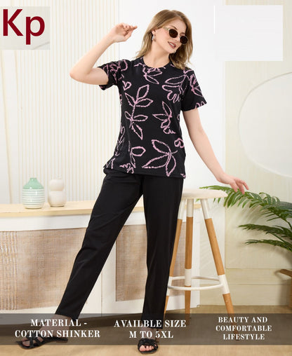 Super Hit 2306 Kp Sinker Pyjama Night Suits Wholesaler