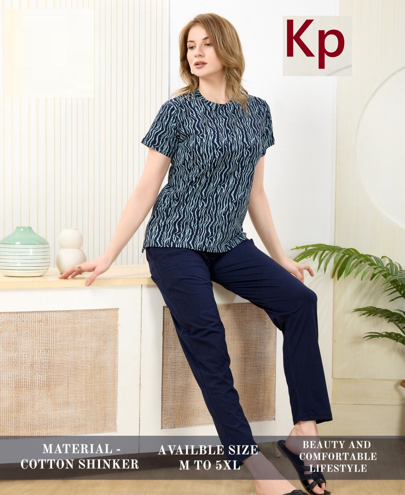 Super Hit 2306 Kp Sinker Pyjama Night Suits Wholesaler