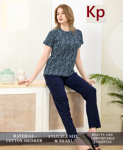Super Hit 2306 Kp Sinker Pyjama Night Suits Wholesaler