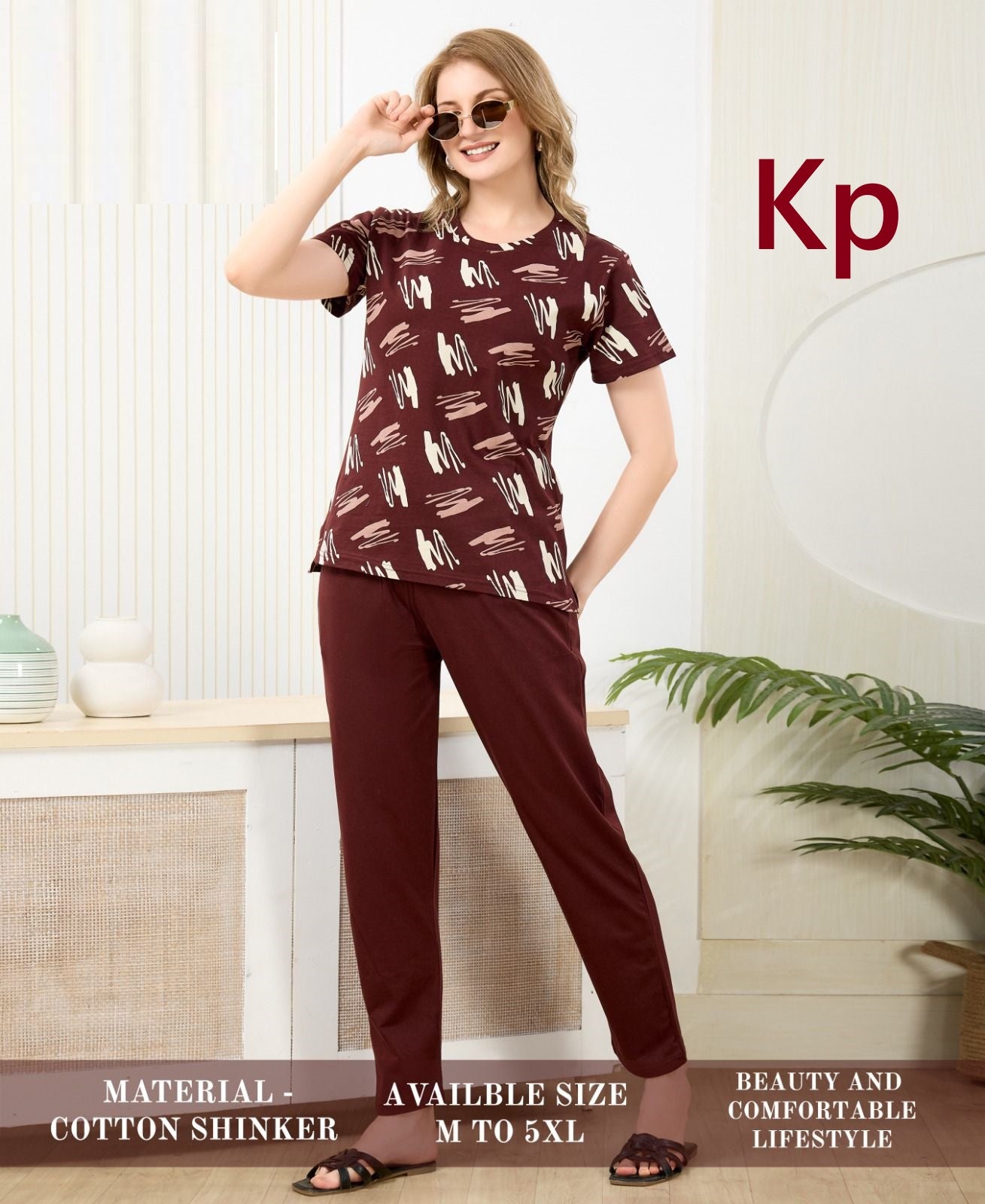 Super Hit 2306 Kp Sinker Pyjama Night Suits Wholesaler