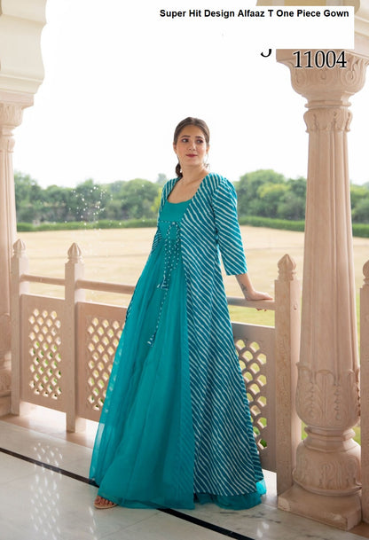 Super Hit Design Alfaaz T Muslin One Piece Gown Wholesale Rate