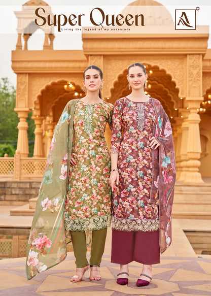 Super Queen Alok Premium Viscose Karachi Salwar Suits Wholesale Price