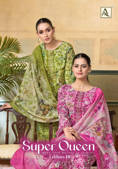 Super Queen Edition 10 Alok Reyon Karachi Salwar Suits Supplier