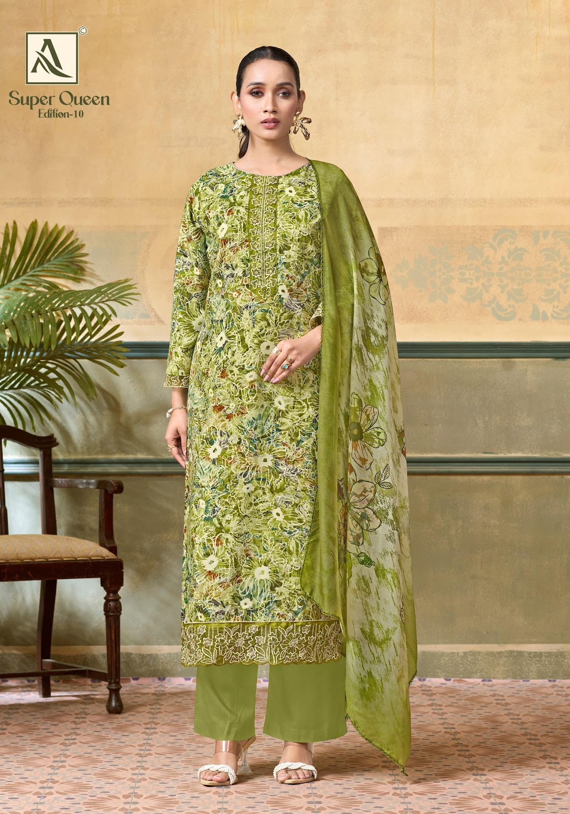 Super Queen Edition 10 Alok Reyon Karachi Salwar Suits Supplier