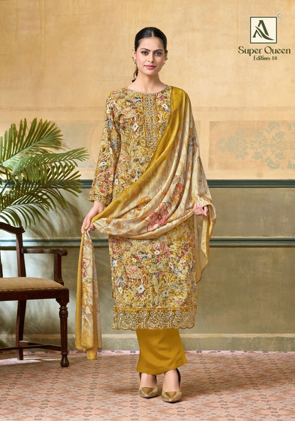 Super Queen Edition 10 Alok Reyon Karachi Salwar Suits Supplier