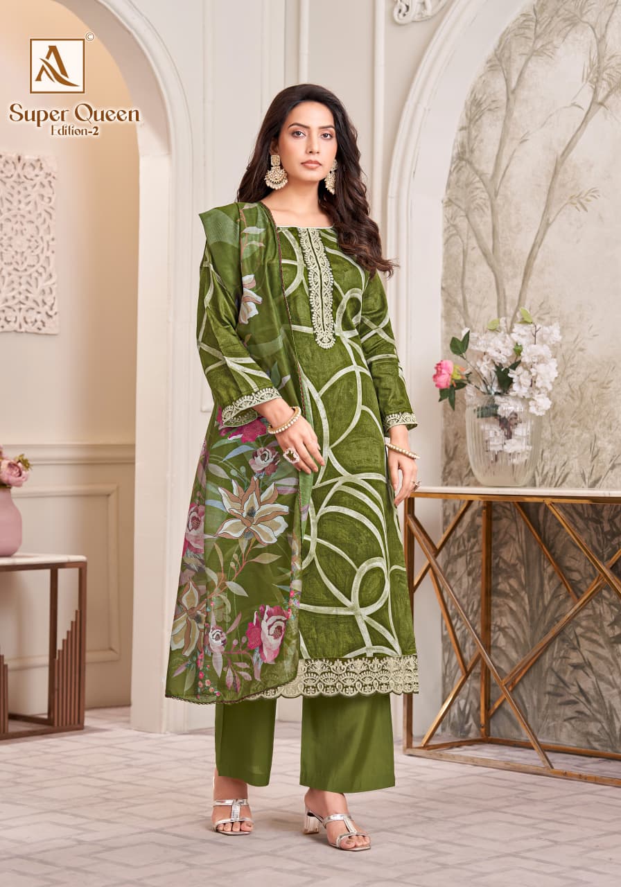 Super Queen Edition 2 Alok Zam Cotton Karachi Salwar Suits Manufacturer