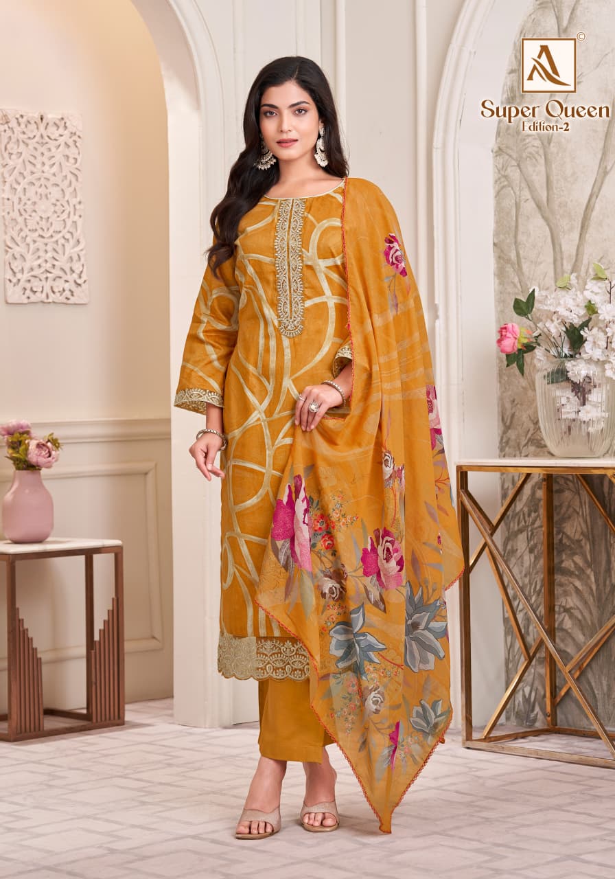 Super Queen Edition 2 Alok Zam Cotton Karachi Salwar Suits Manufacturer