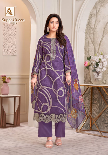 Super Queen Edition 2 Alok Zam Cotton Karachi Salwar Suits Manufacturer