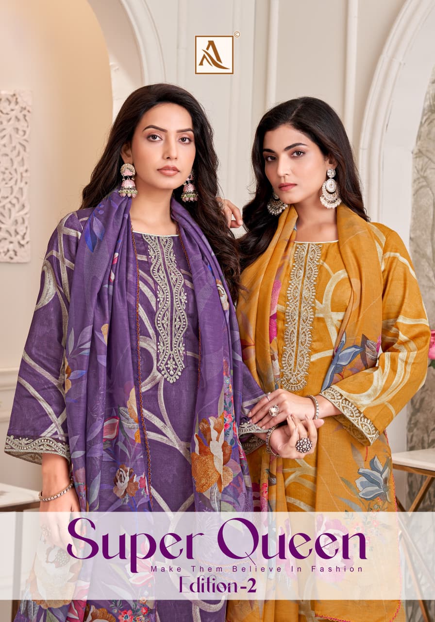 Super Queen Edition 2 Alok Zam Cotton Karachi Salwar Suits Manufacturer