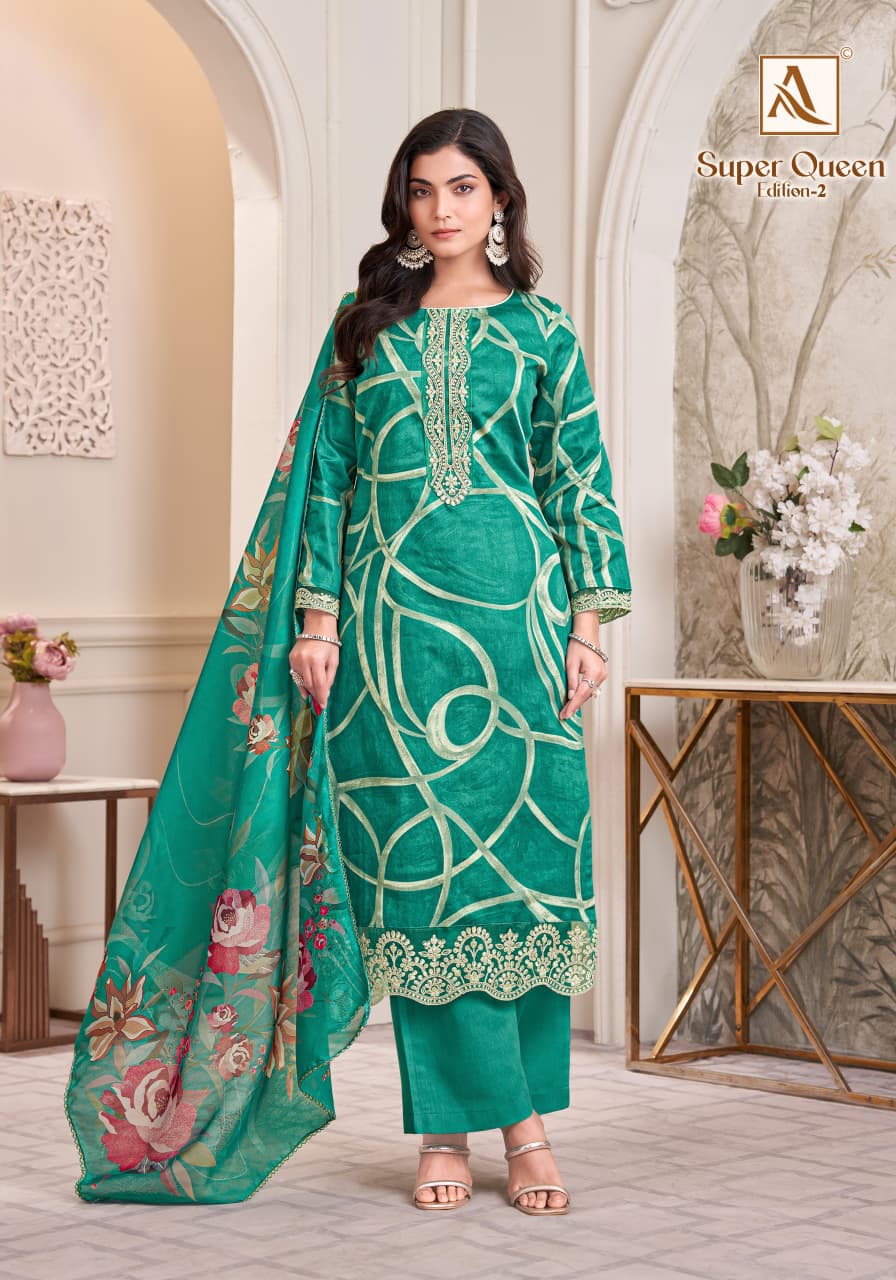 Super Queen Edition 2 Alok Zam Cotton Karachi Salwar Suits Manufacturer