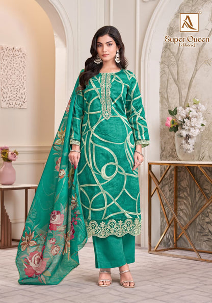 Super Queen Edition 2 Alok Zam Cotton Karachi Salwar Suits Manufacturer