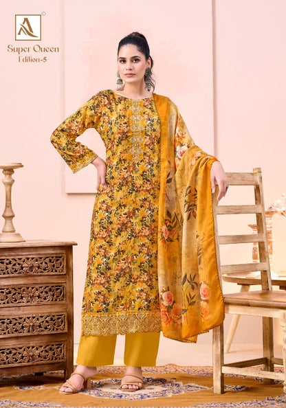 Super Queen Edition 5 Alok Premium Viscose Karachi Salwar Suits Wholesaler India