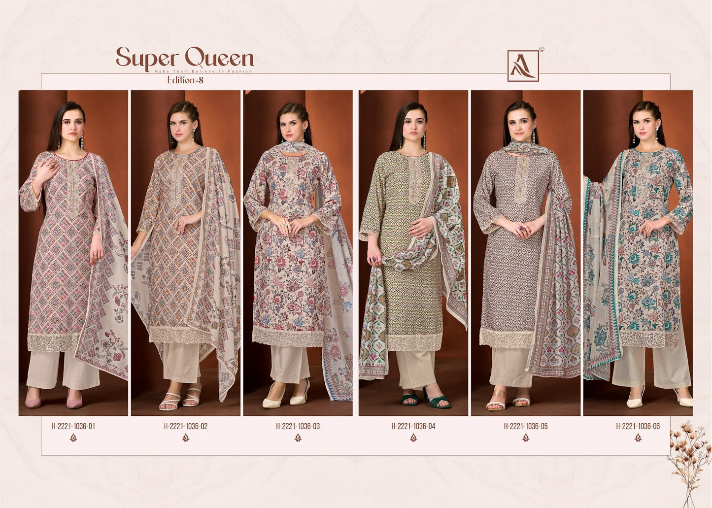 Super Queen Edition 8 Alok Reyon Karachi Salwar Suits Manufacturer Gujarat
