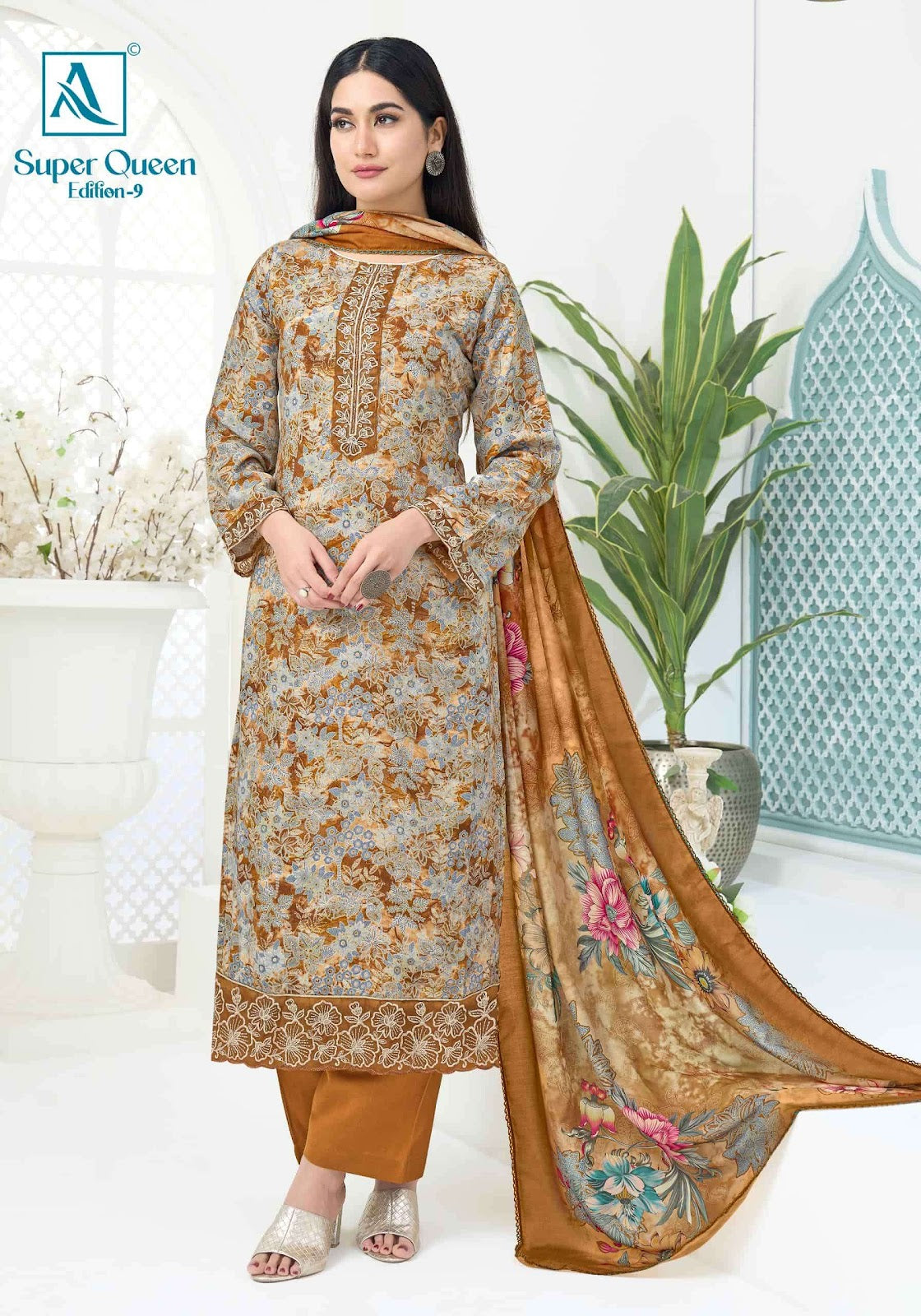 Super Queen Edition 9 Alok Reyon Karachi Salwar Suits Wholesaler India