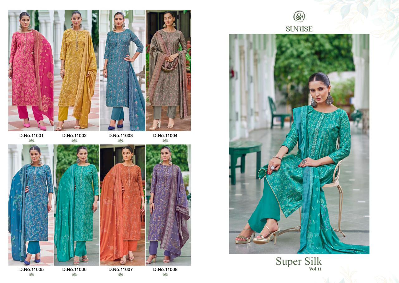 Super Silk Vol 11 Sunrise Modal Silk Pant Style Suits Manufacturer Gujarat