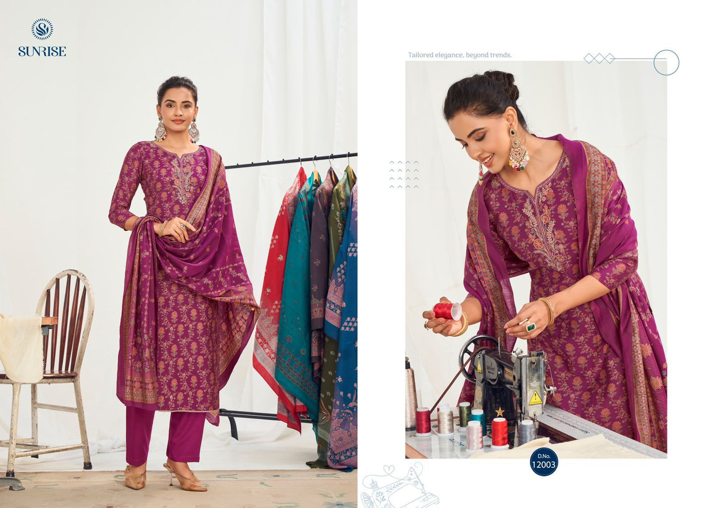 Super Silk Vol 12 Sunrise Modal Silk Pant Style Suits Wholesaler Ahmedabad