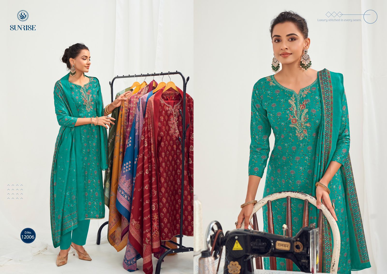 Super Silk Vol 12 Sunrise Modal Silk Pant Style Suits Wholesaler Ahmedabad